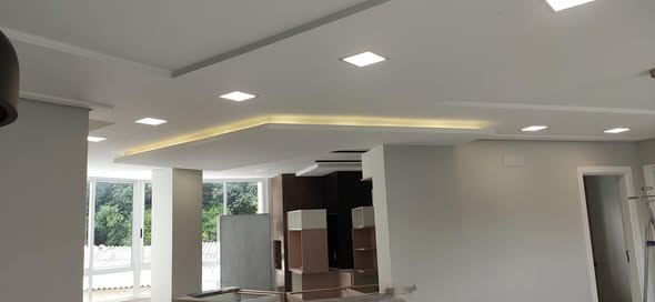Projeto de iluminação LED em teto rebaixado